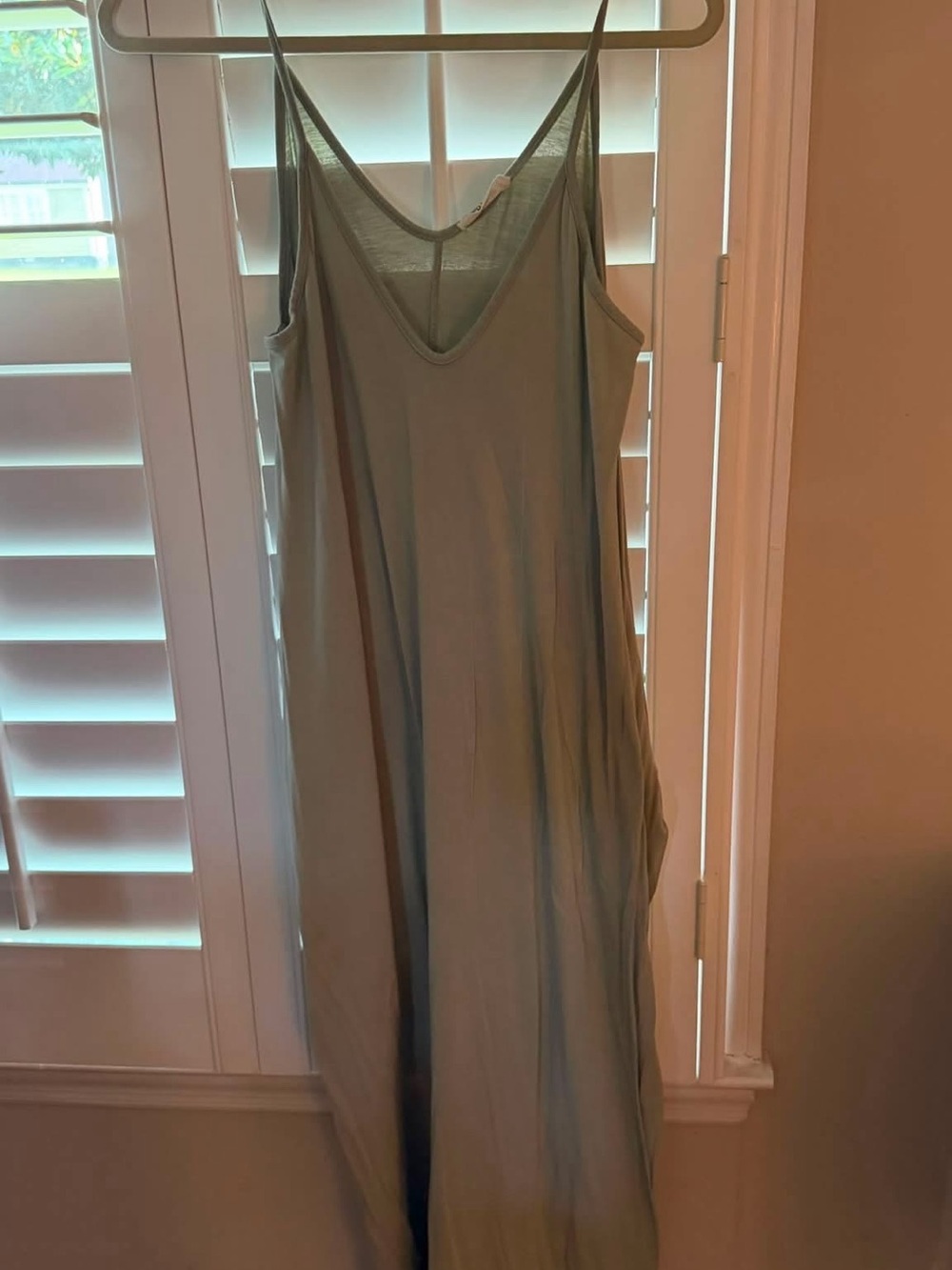 Love Sage Green Slip Top with Thin Straps